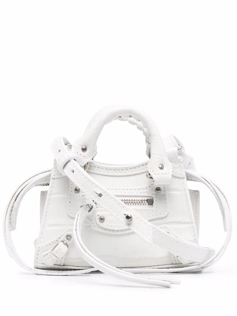 Downtown Small Leather Shoulder Bag in White  Balenciaga  Mytheresa