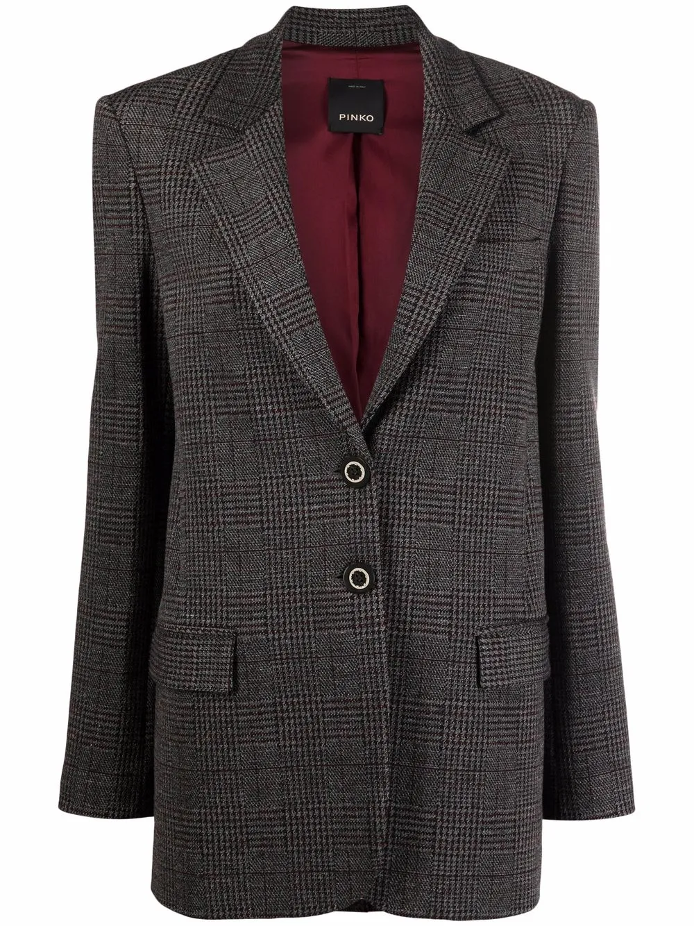 

PINKO check-pattern single-breasted blazer - Grey