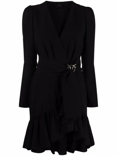 Pinko платье мини с V-образным вырезом и поясом