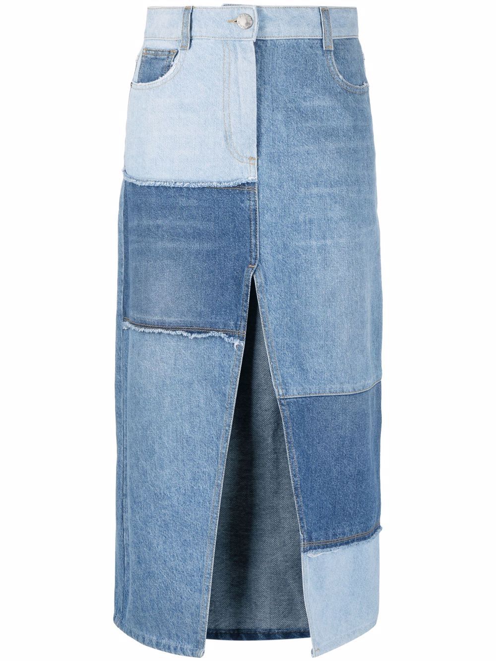 фото Pinko джинсовая юбка в технике пэчворк