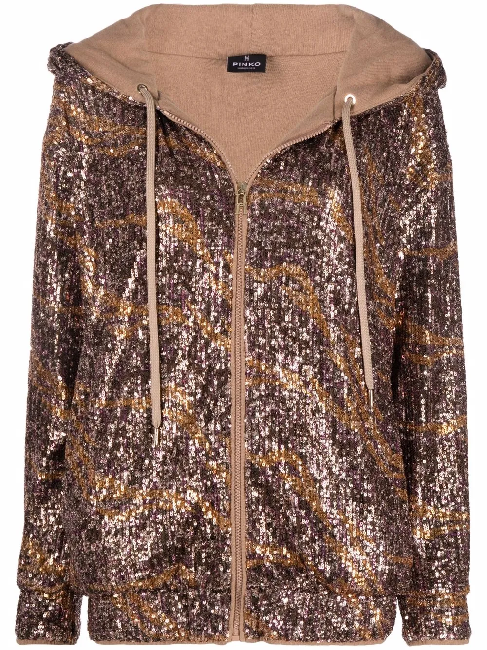 sequin hooded jacket
