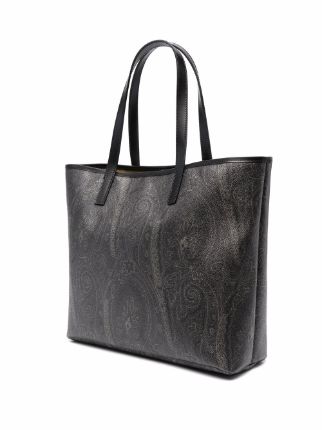 paisley-print leather tote bag展示图