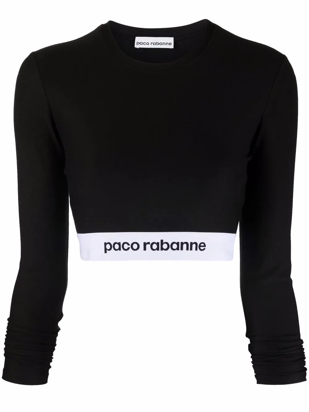 

Paco Rabanne top corto con logo - Negro