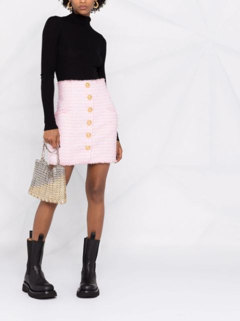 Balmain high-waisted Tweed Skirt - Farfetch