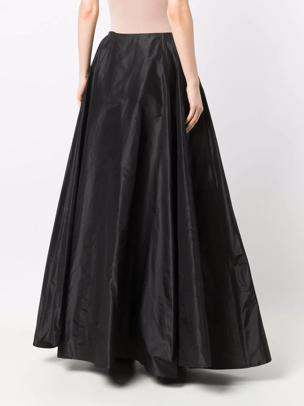 Shop Balenciaga Pleated Full Maxi Skirt In 黑色