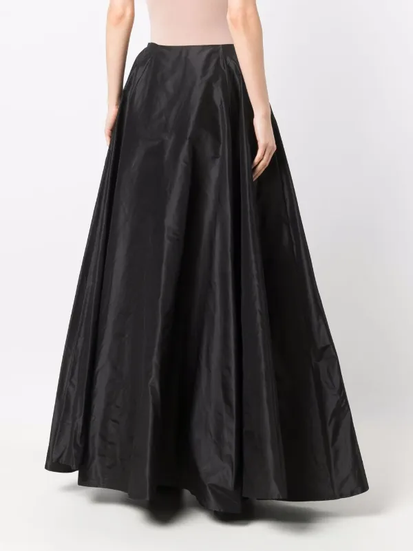 Long black pleated skirt