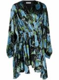 Balenciaga floral-print wrap dress - Black