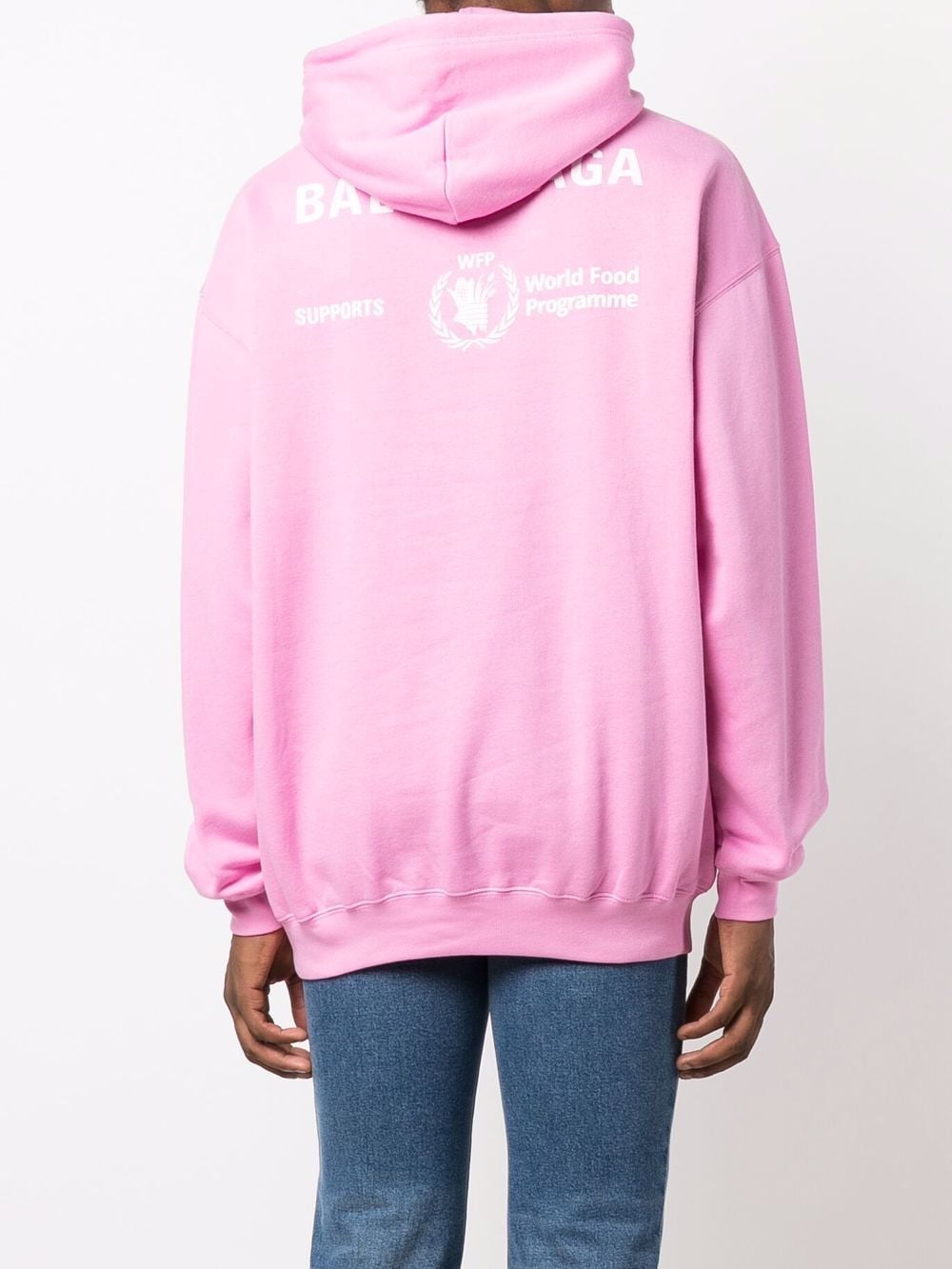 Shop Balenciaga Logo-print Hoodie In Rosa