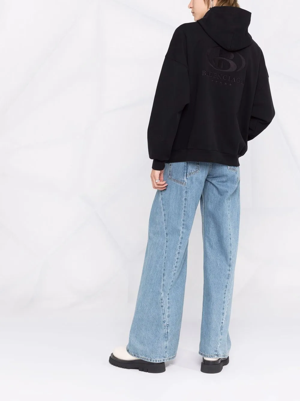 Balenciaga Spa logo embroidered Oversized Hoodie Farfetch