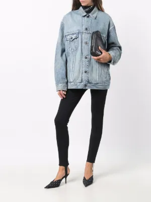 lined black denim jacket womens
