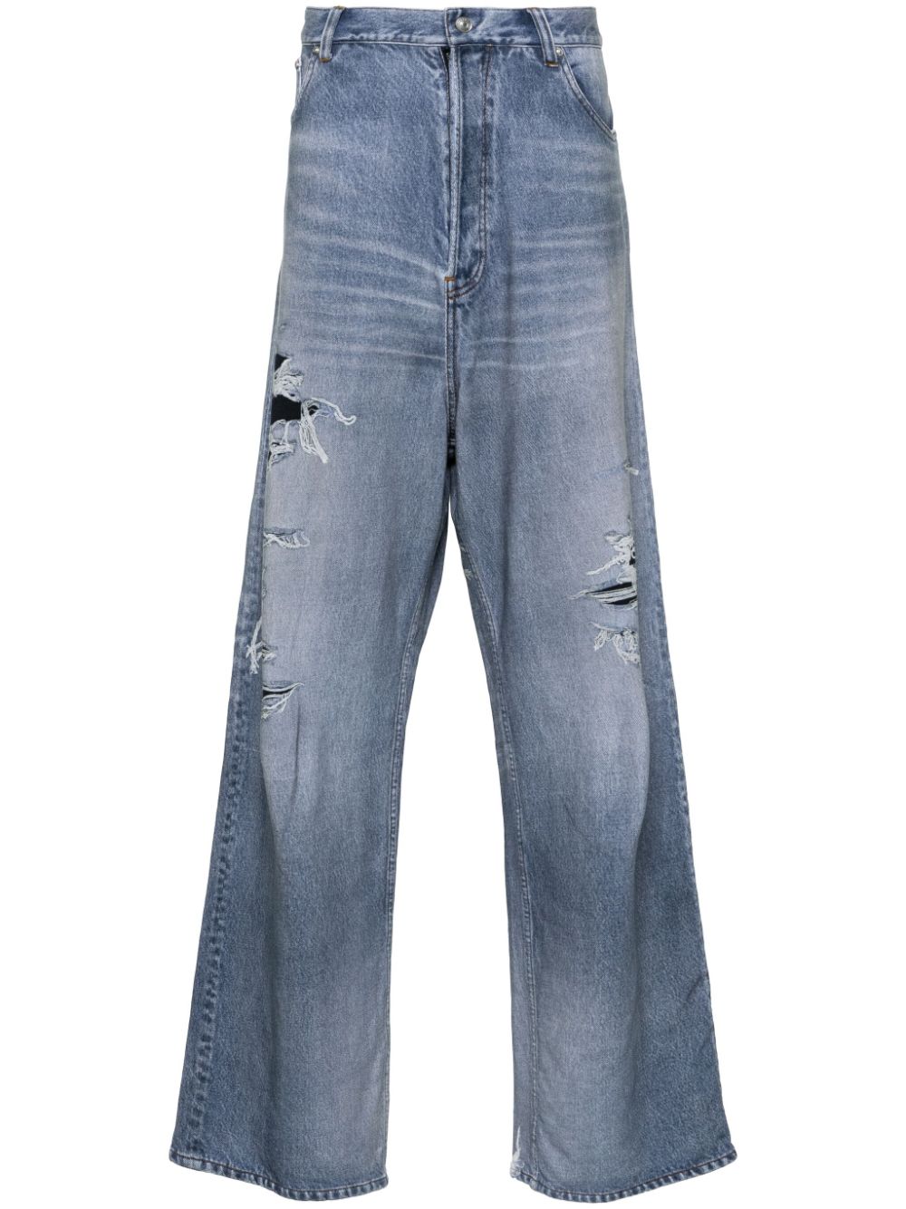 Trompe L'oeil wide-leg jeans