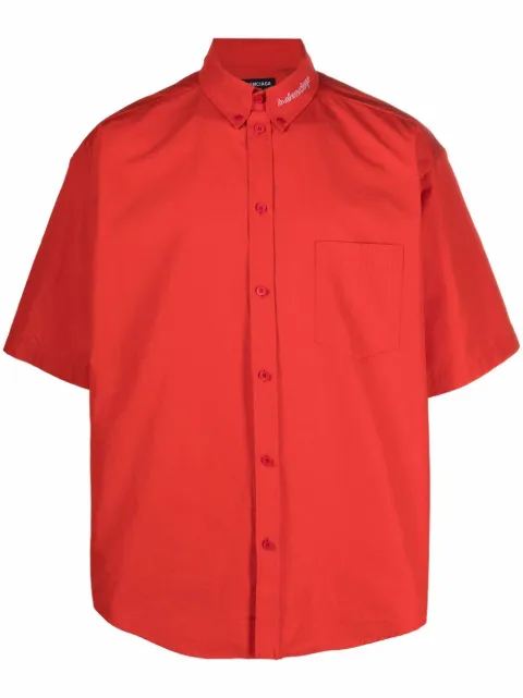 balenciaga logo button up shirt