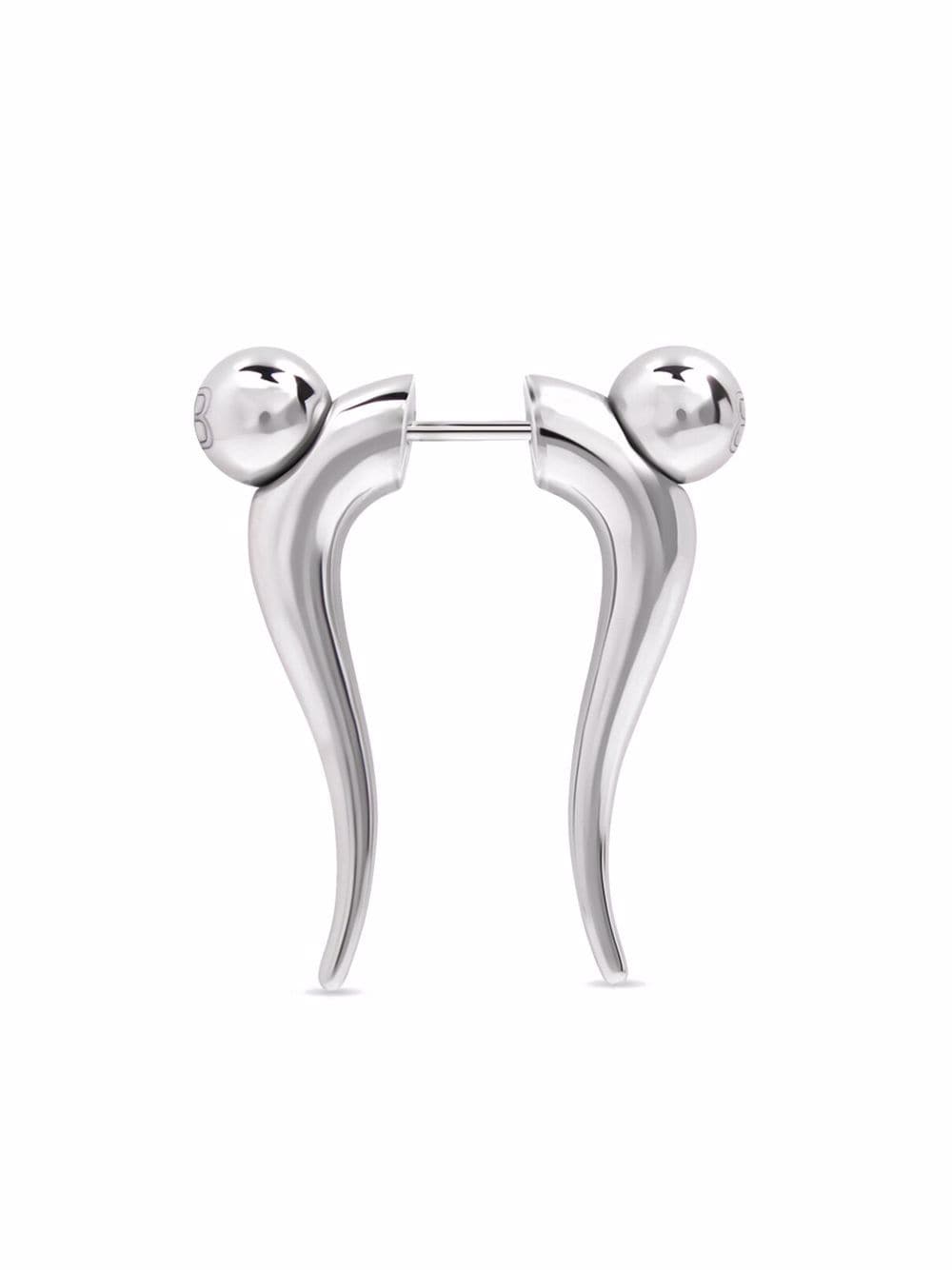Shop Balenciaga Force Double Horn Earrings In Silber