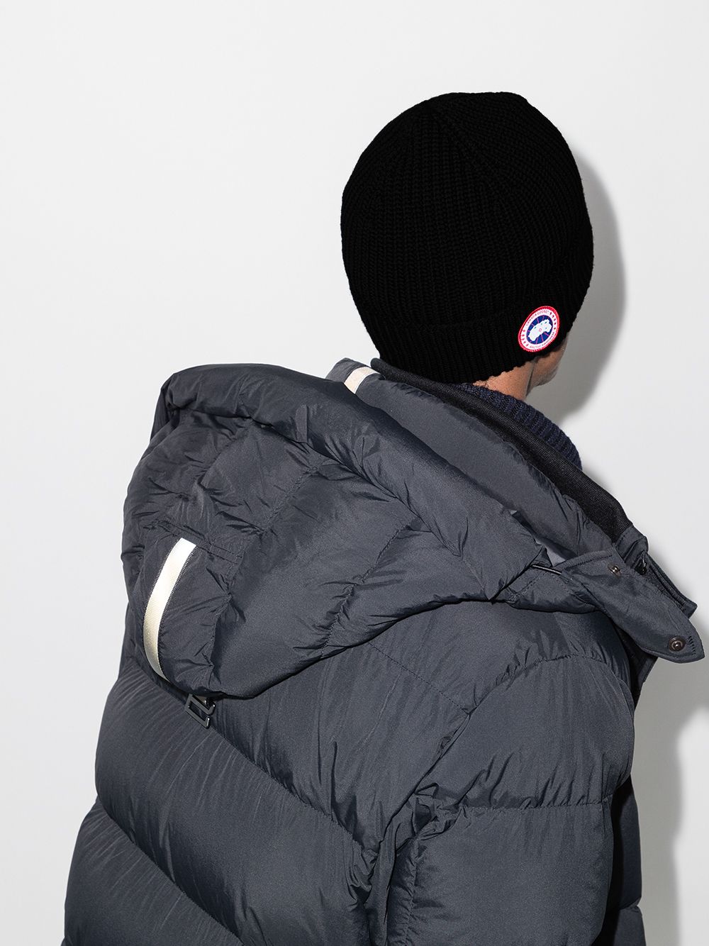 Image 2 of Canada Goose Arctic Disc ribbed-knit beanie