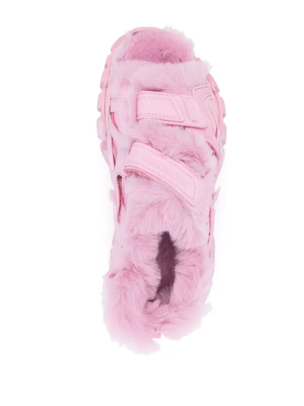 Balenciaga Pink Sandalsバレンシア Balenciaga faux-fur Track Sandals | Pink | FARFETCH ZA