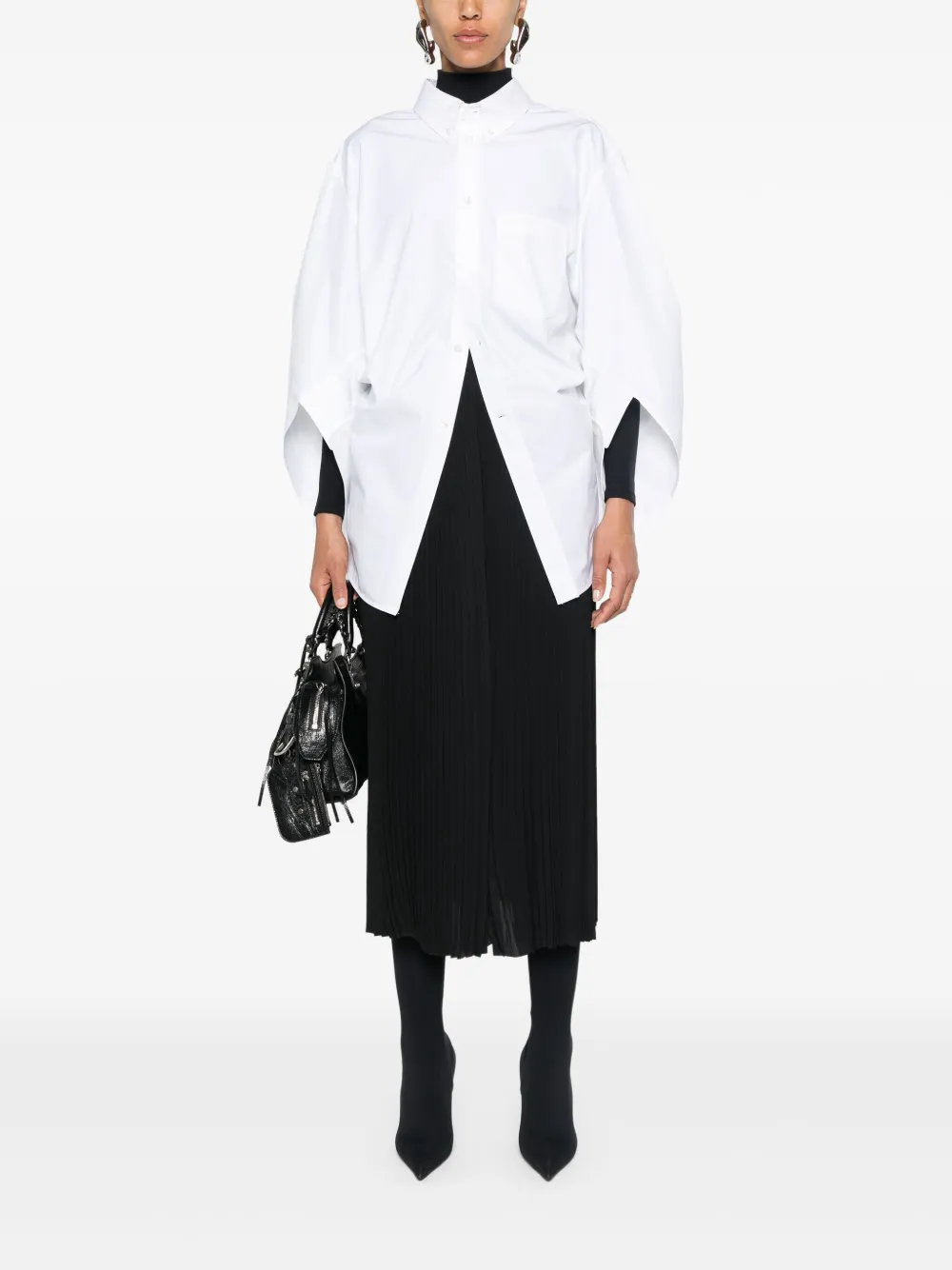  Balenciaga Camisa Swing Twisted - Blanco 