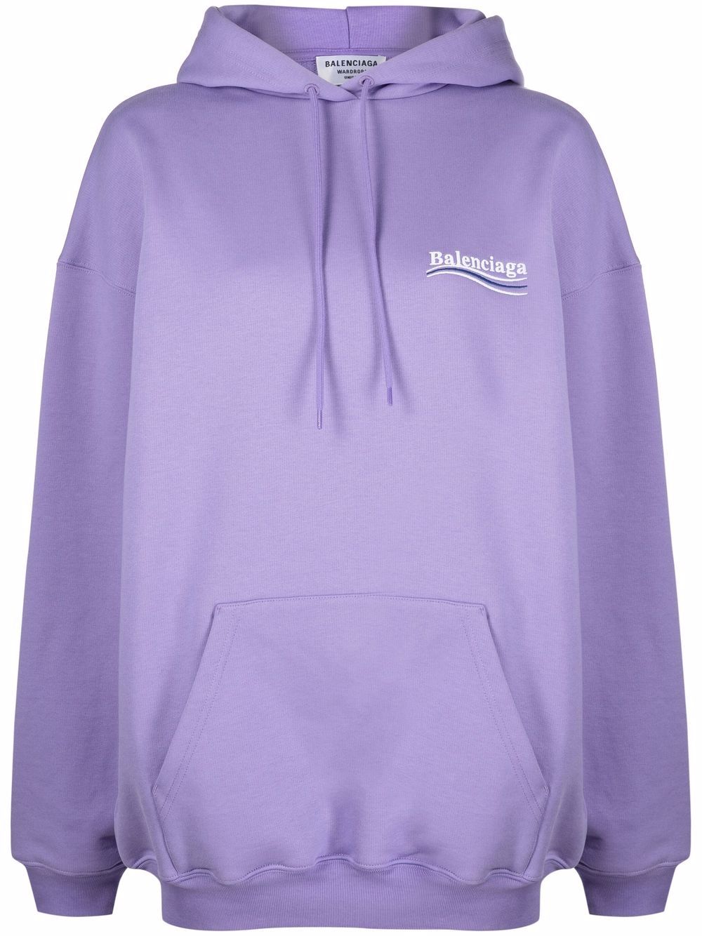 Balenciaga Embroidered Logo Hoodie In Purple
