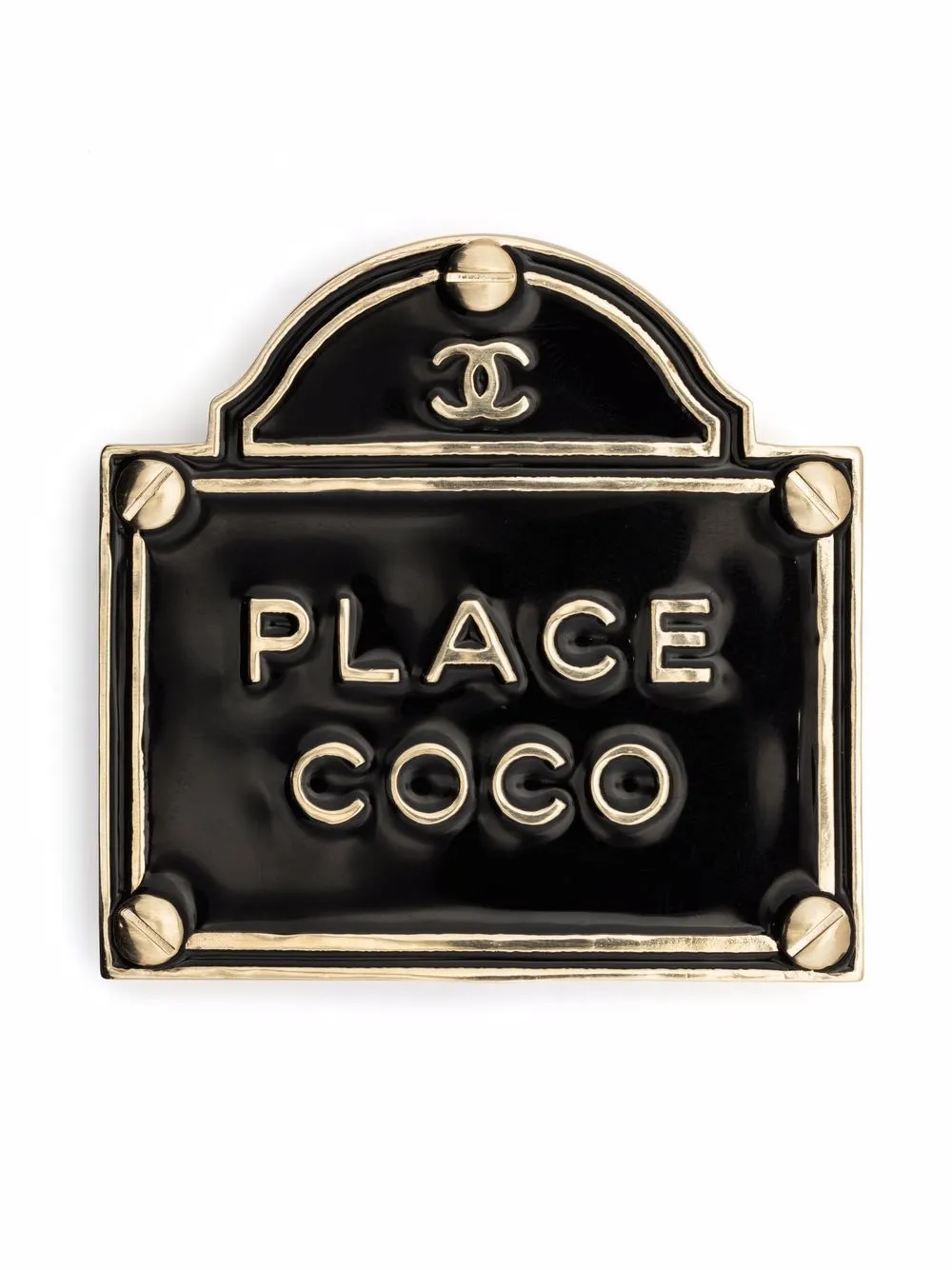 фото Chanel pre-owned брошь place coco 2015-го года с логотипом cc