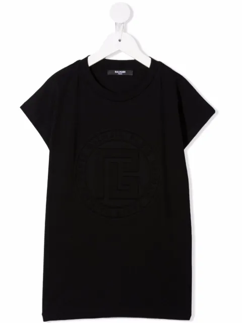 Balmain Kids logo-embossed T-shirt dress