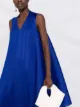 Pleats Please Issey Miyake V-neck pleat-detail dress