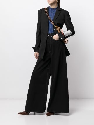 high-waisted wide-leg jeans展示图