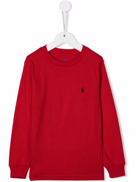 POLO RALPH LAUREN KIDS embroidered-logo long-sleeved T-shirt