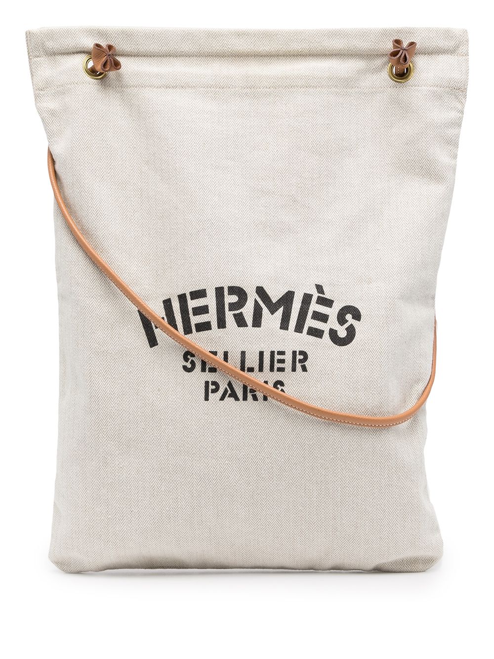 HERMES Hermes Aline GM shoulder bag cotton canvas leather natural black  brown gold hardware tote