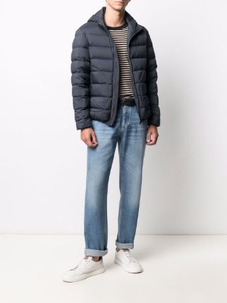 zipped hooded puffer jacket展示图