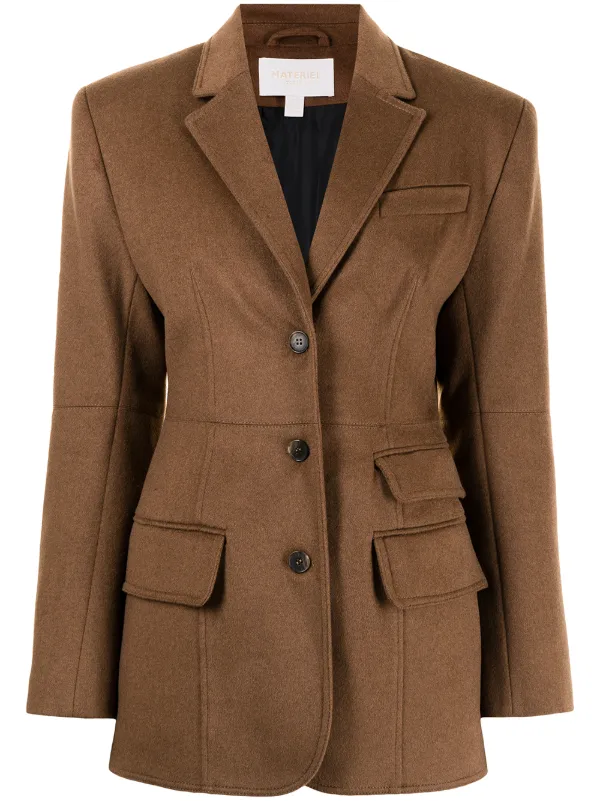 multi-pocket tailored blazer for women 