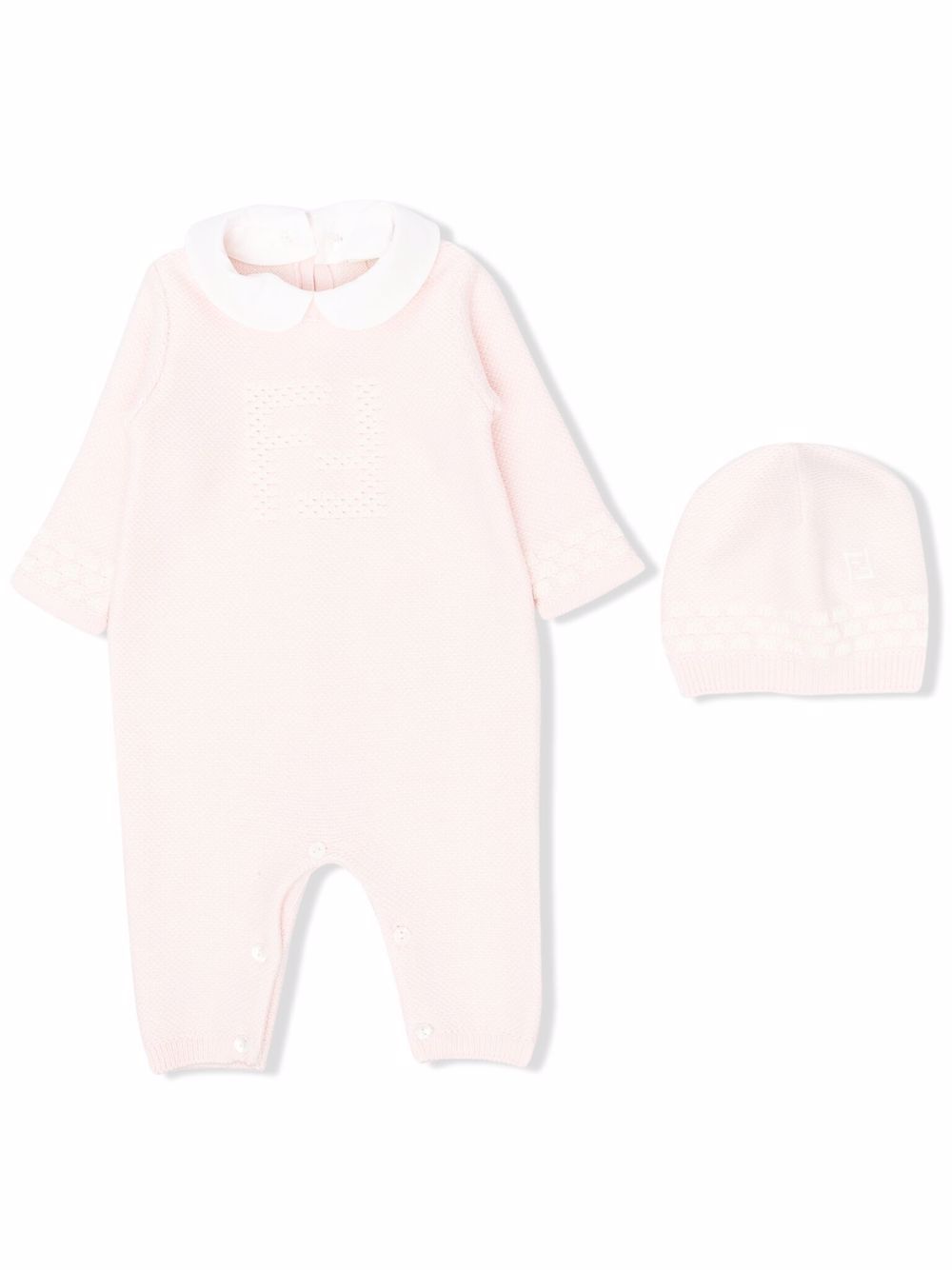 Fendi Kids Romper en muts Roze