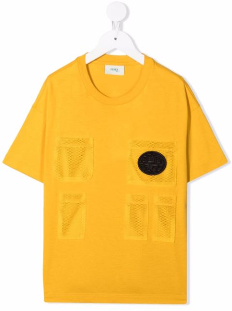 Fendi Kids pocket-detail crew neck T-shirt