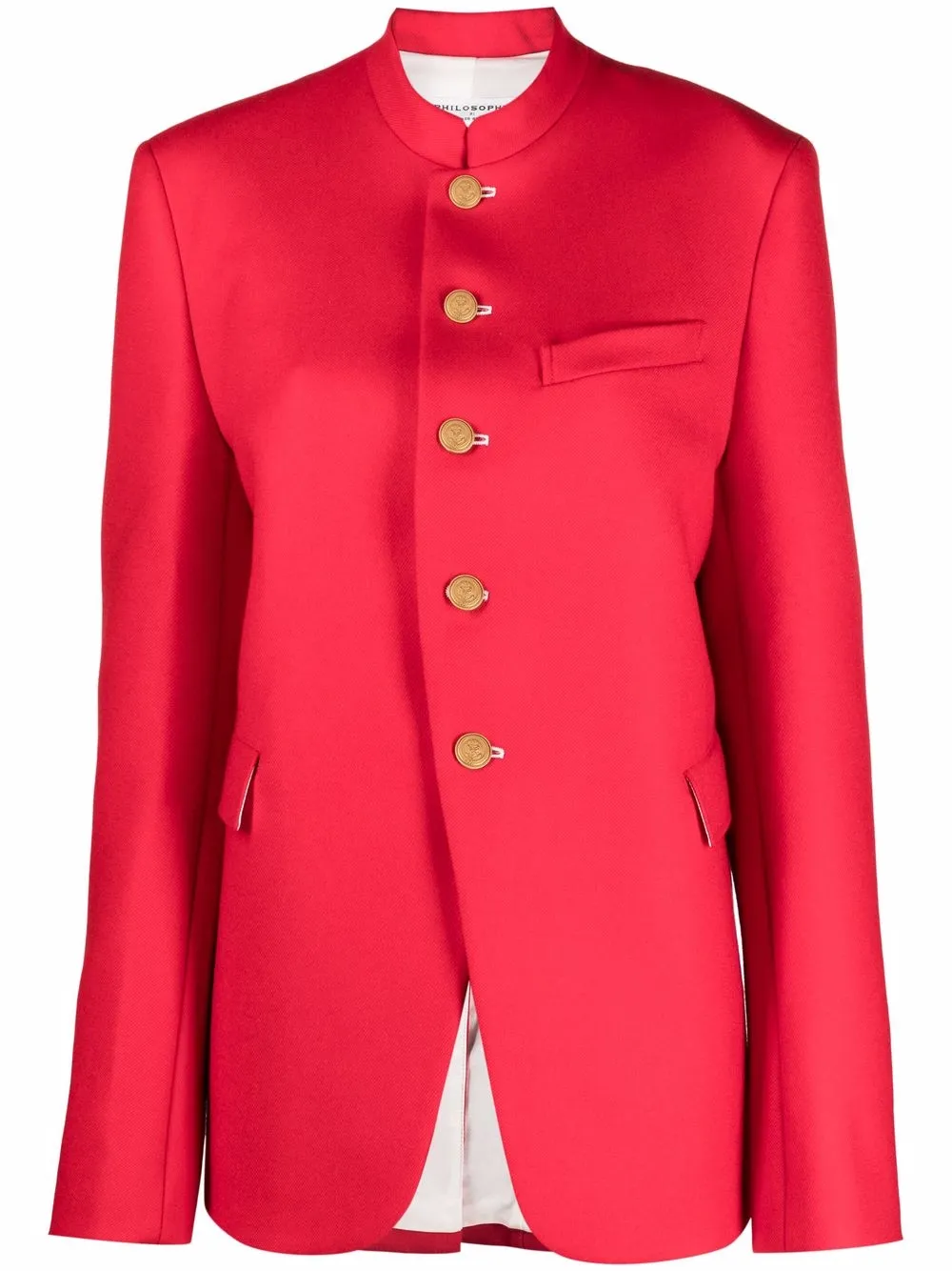 

Philosophy Di Lorenzo Serafini blazer sin cuello con corte militar - Rojo