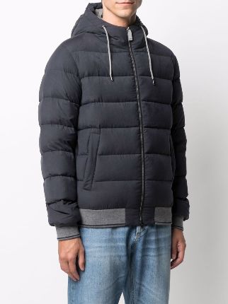 zipped hooded puffer jacket展示图