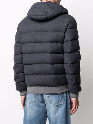 zipped hooded puffer jacket展示图