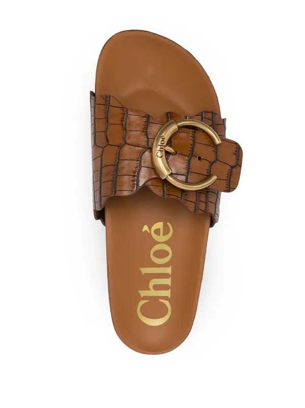 chloe woody sandals black