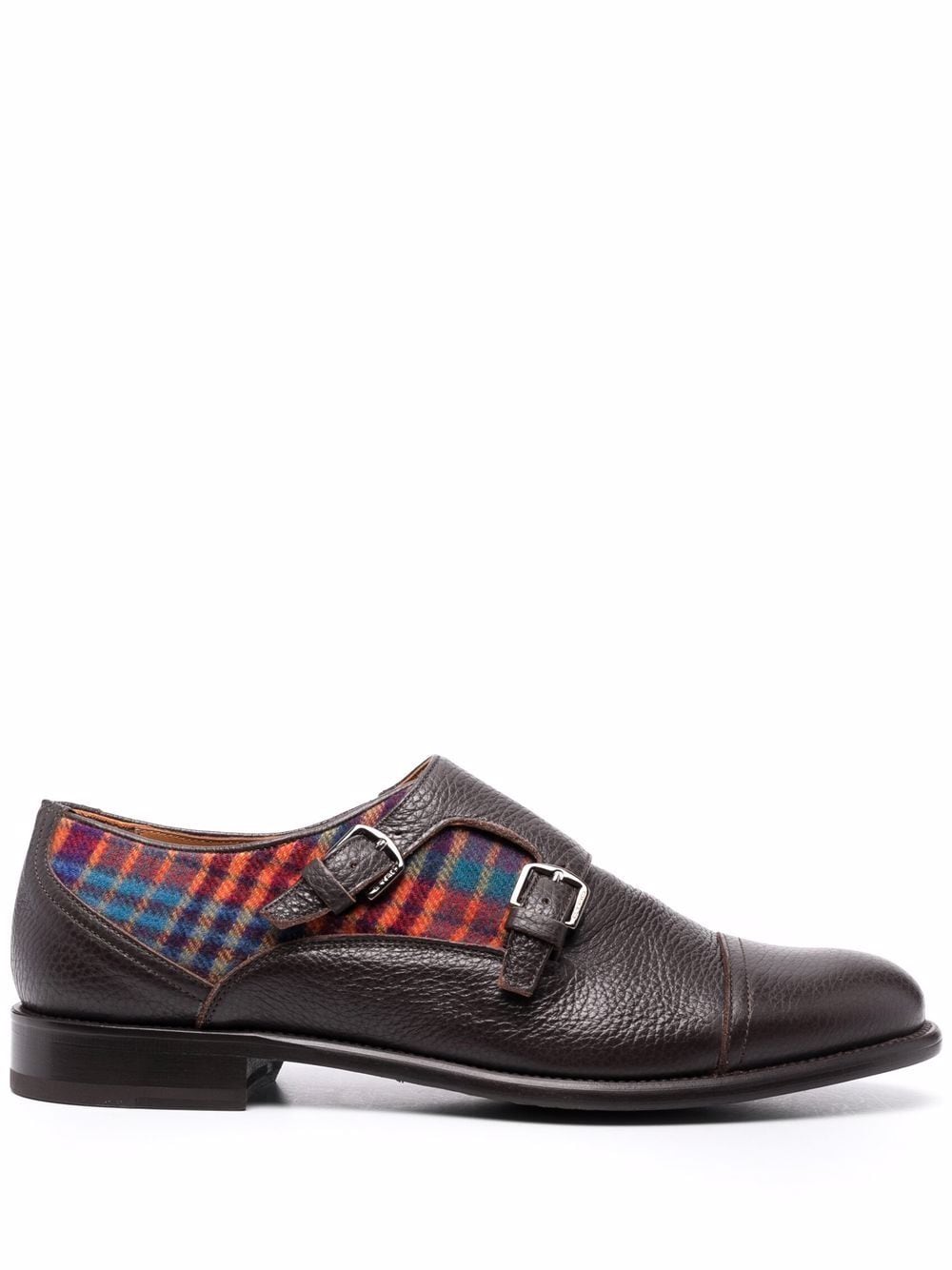 ETRO CHECK-PANEL MONK SHOES