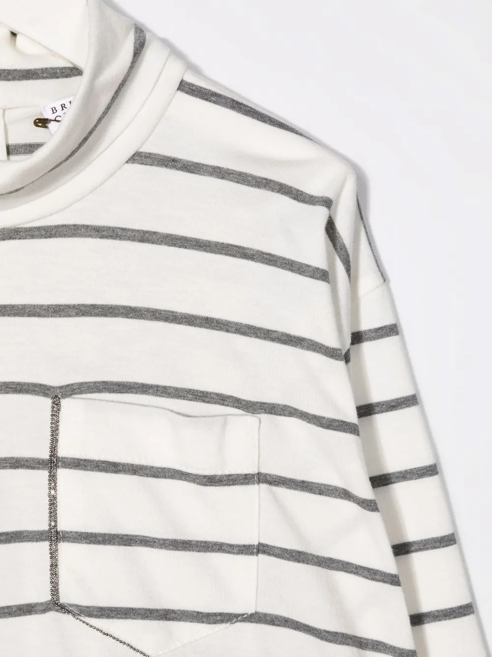 фото Brunello cucinelli kids полосатый топ с длинными рукавами