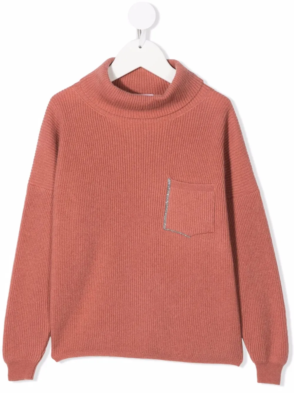 

Brunello Cucinelli Kids suéter con ribete metalizado - Rosado