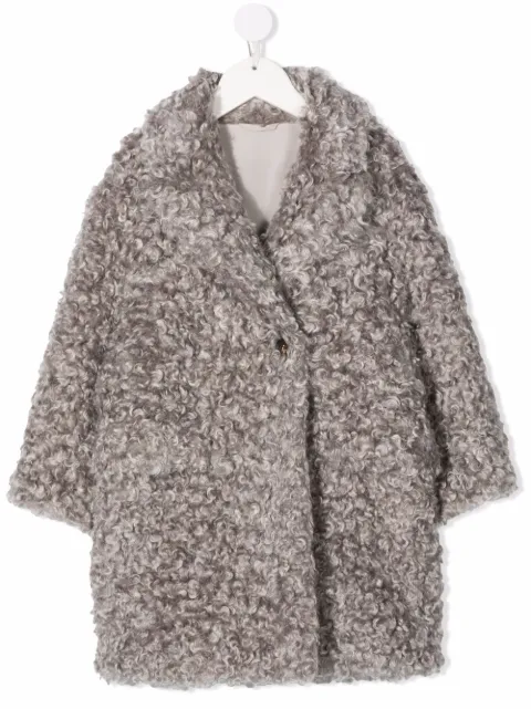 Brunello Cucinelli Kids abrigo texturizado