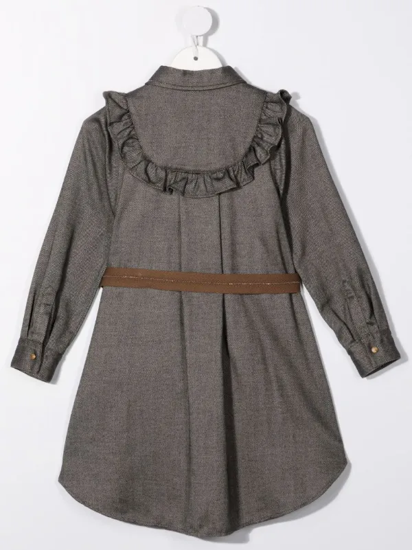 Brunello Cucinelli Kids ラッフルトリム デニムワンピース 通販