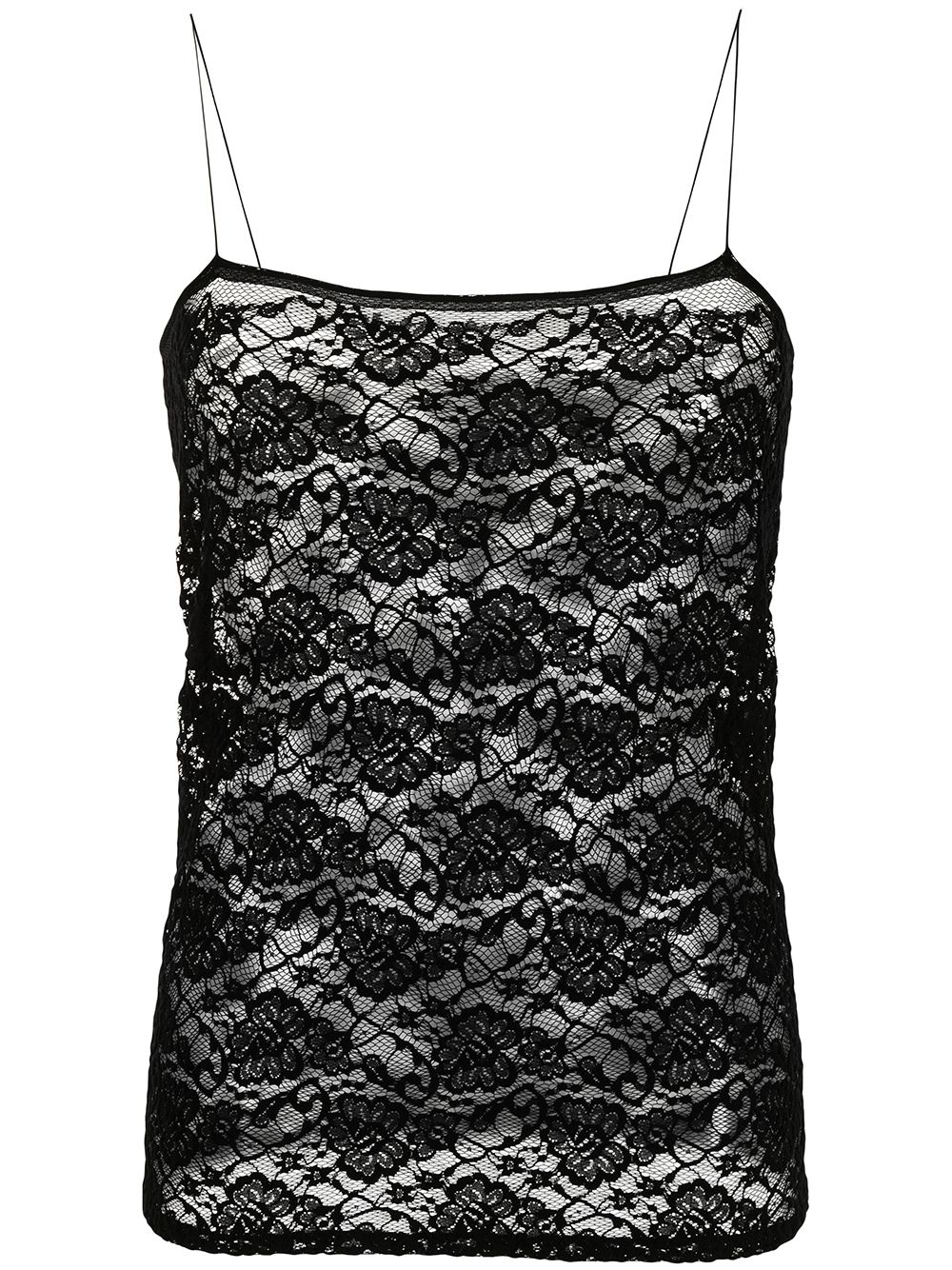 Pre-owned Givenchy Sheer Lace Camisole Top In Black