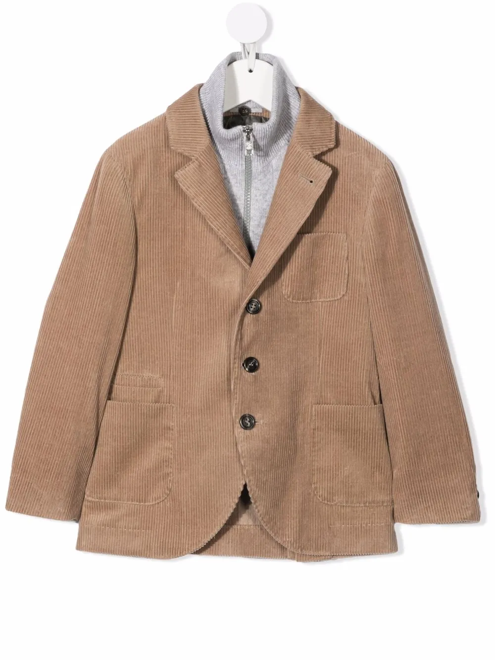 

Brunello Cucinelli Kids blazer de pana con botones - Marrón