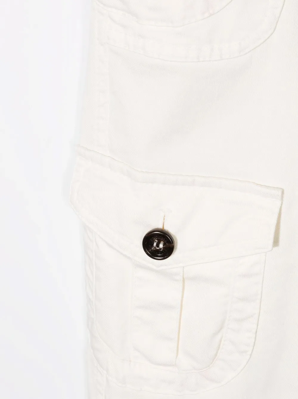 Shop Brunello Cucinelli Flap-pockets Cotton Trousers In Neutrals