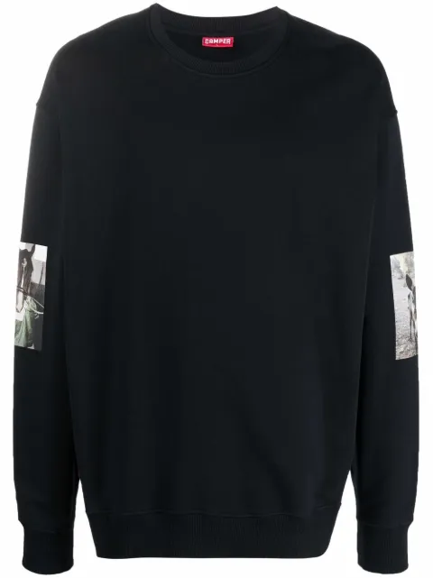 Camper photograph-print sleeve sweatshirt