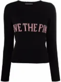 Alberta Ferretti intarsia-knit slogan jumper - Black