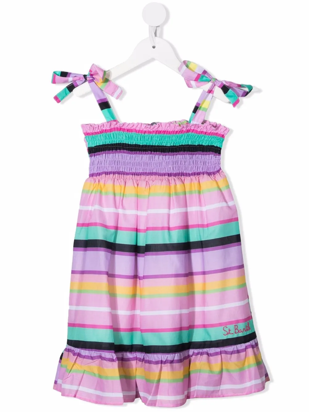 

MC2 Saint Barth Kids vestido con estampado de rayas - Rosado