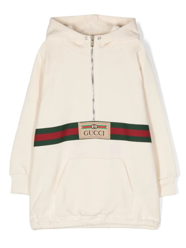 Gucci Kids Web-detailed half-zip Hoodie - Farfetch