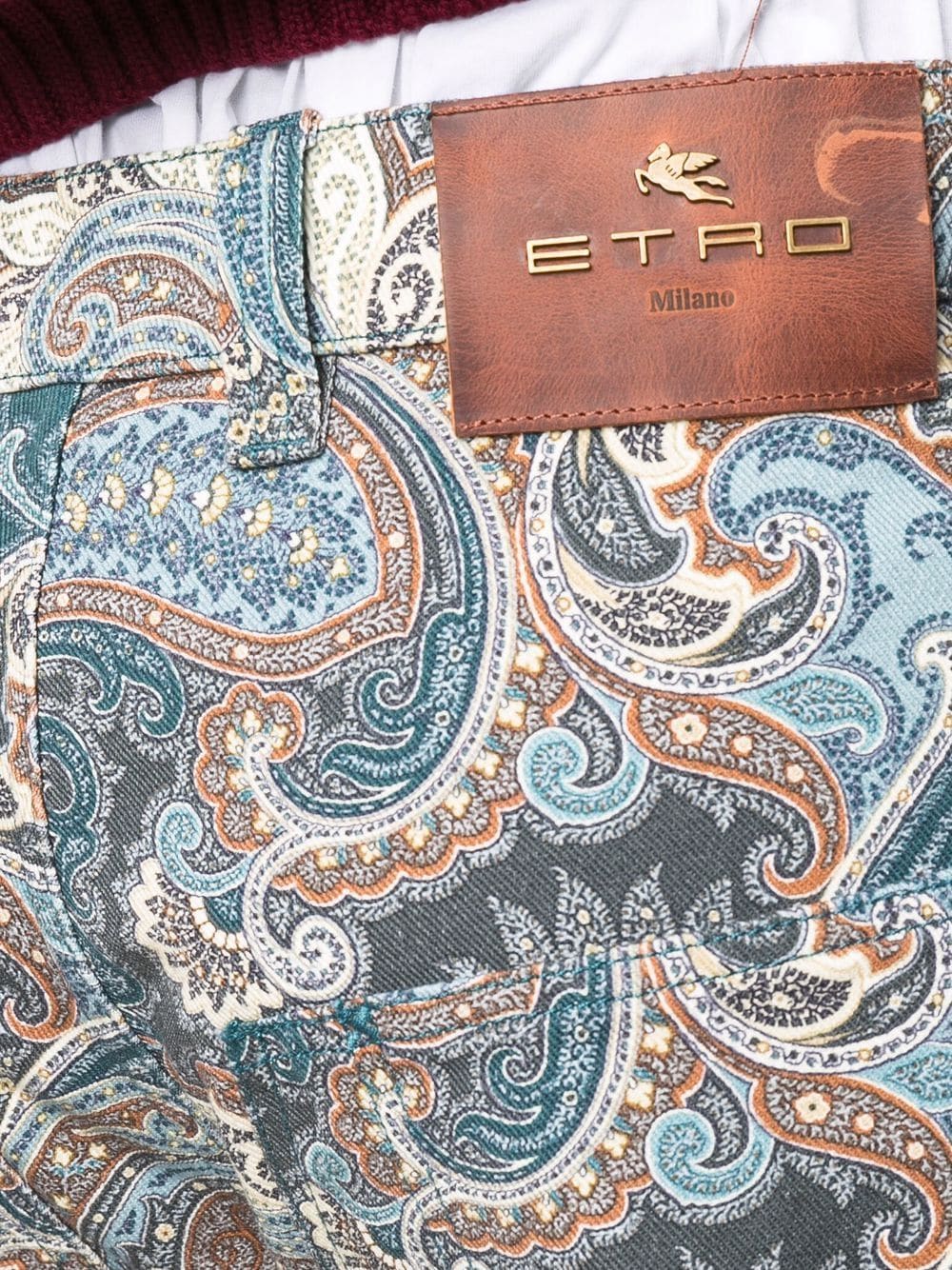 фото Etro прямые джинсы с принтом пейсли