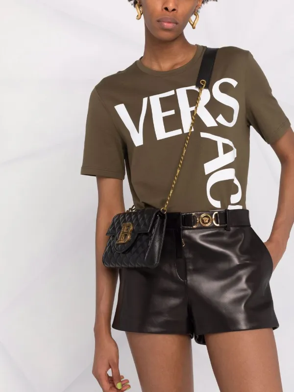Versace Medusa-plaque leather shorts 