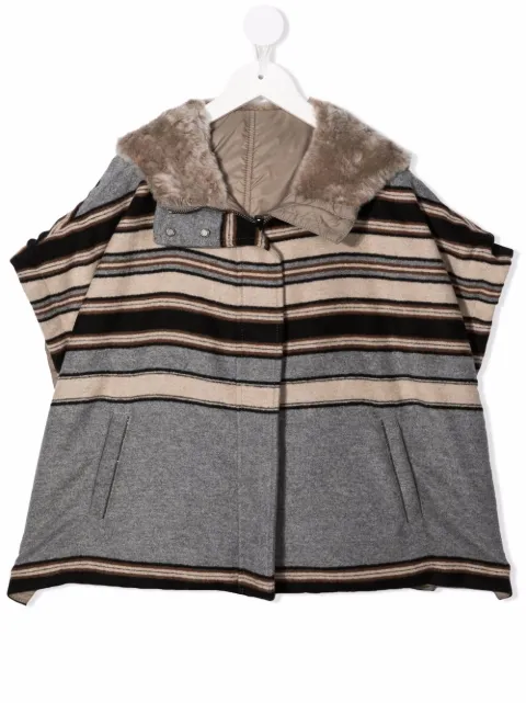 Brunello Cucinelli Kids stripe-pattern hooded coat